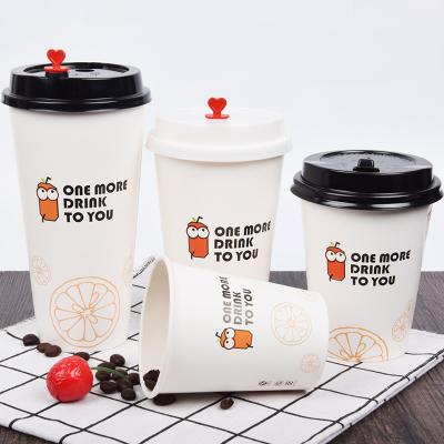 China Biodegradable Hot-Cold Drinks Sizes Beverage Paper Cup Tea Coffee Tea Disposable Eco-friendly Custom Printed Cups With Lid for sale