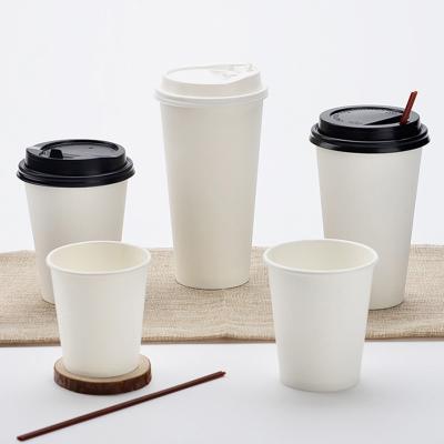 China 8oz 10oz 12oz 16oz Eco Friendly Disposable Biodegradable Cup Sleeve Paper Cup Coffee Juice Drinks Custom Printed Cups With Lid for sale