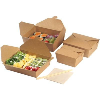 China Water Proof and Oil Proof Biodegradable Microwave Heating Disposable Refrigerator Keep Cool Disposable Biodegradable Kraft Paper Food Bowl for sale