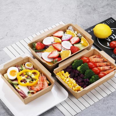 China Food Grade Biodegradable Wrapping Paper With Lid Fogproof Lunch Box Water Proof And Oil Proof Salad Sushi Sandwich Pack Takeout Boxe for sale