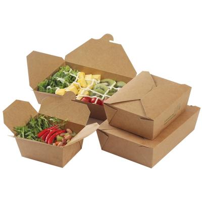 China Disposable Biodegradable Biodegradable Disposable Custom Printing Food Grade Foldable Paper Box For Take Out Food Packaging for sale