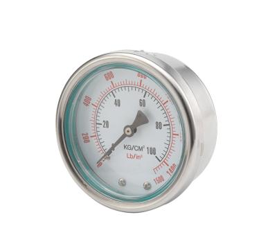 China Back Connection Stainless Steel Corrosion Resistant Pressure Gauge For Industrial for sale