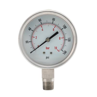 China Stainless Steel Back Connection Stainless Steel Pressure Differential Gauge For High Temperature Locations for sale