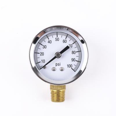 China Chrome-plating Brass Case Back Connection Air Pressure Gauge For Air Compressor for sale