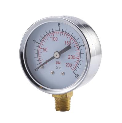 China Plating Brass Bottom Connection Chrome Wire Vibration Resistant Pressure Gauge For Electric Power for sale