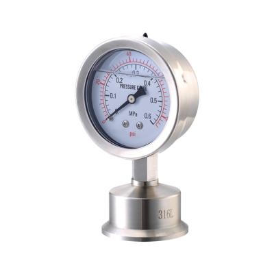 China Full SUS316 Stainless Steel With Flange Diaphragm Pressure Gauge For Food Industry for sale