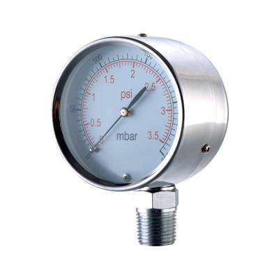 China Stainless Steel Negative Pressure Stainless Steel Capsule Gauge Pressure Gauges For Gas for sale