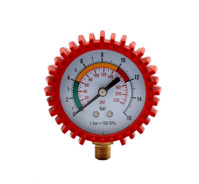 China Wholesale Brass Rubber Cover Low Pressure Tire Gauge For Truck for sale