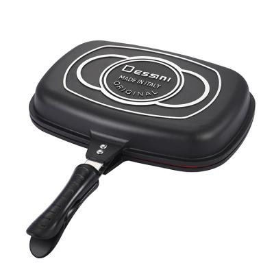 China Sustainable Portable Double Sided Grill Pan Durable Steak Frying Pan Home Kitchen For Sale for sale