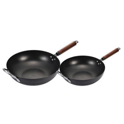 China Durable Uncoated Cast Iron Wok Generally Used For Chinese Gas Wok And Induction Cooker Kitchen Cookware for sale