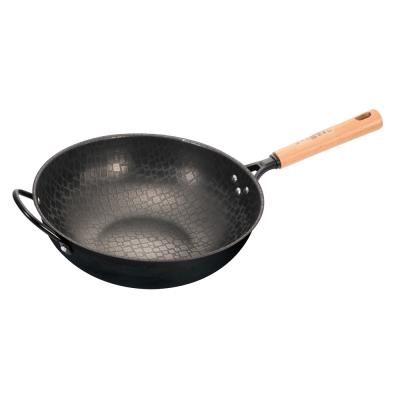 China 32cm Iron Honeycomb Stove Sustainable Stick Wok Wok Not Suitable For All Stovetops for sale