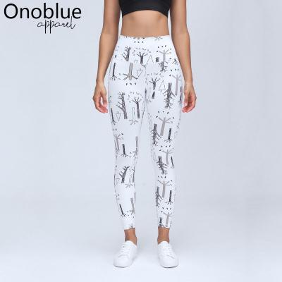 China Wholesale Breathable Active Women Gaiters High Waisted Wear Cartoon Printed Gaiters Yoga Fitness Gaiters Pants for sale