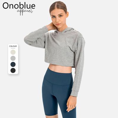 China Top Anti-wrinkle Autumn Winter Hoodies Women Long Sleeve Crop Hoodies Cotton Cropped Hoodie for sale