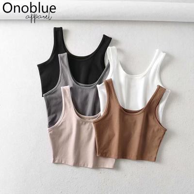 China 2021 Summer Women Summer Cotton Yoga Crop Top Corset Tank Tops Breathable Sexy Backless Black Workout Tank Tops for sale