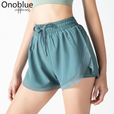 China Wholesale Breathable Women Gym Workout Polyester Spandex Shorts High Waist Training Yoga Sports Shorts for sale