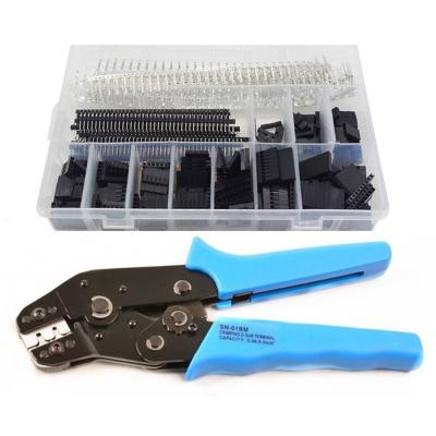 China 520pcs Do-pont 2.54mm Connectors Assortment With Crimping Tool Crimper Plier Kit for sale