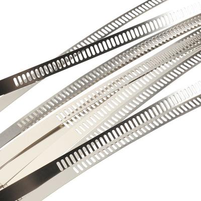 China 7mm x 200mm Stainless Steel Self-locking Ladder Shape Cable Wire Zip Ties for sale