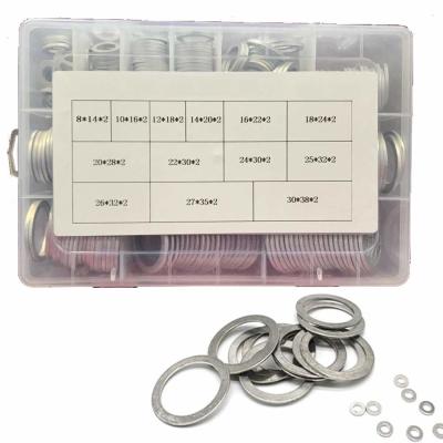 China 260pcs 13 Sizes Metric Aluminum Flat Ring Oil Drain Plug Washers Gaskets Assortment Kit for sale