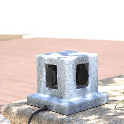 China Outdoor Garden In-ground Lawn Electrical Power Sockets Outlet Imitation Marble Polyethylene Plastic for sale