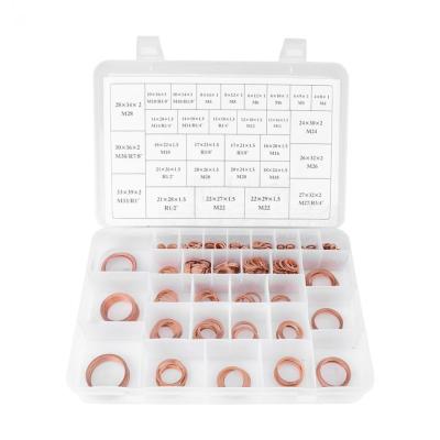 China 568pcs 30 Sizes Metric Copper Flat Ring Washer Gaskets Assortment Set Kit IMPA813080 for sale