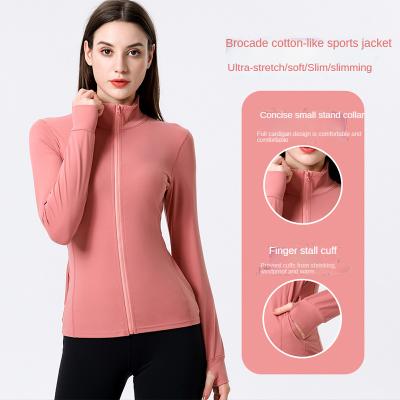 China Breathable new yoga clothes long sleeved self-cultivation running single stretch fitness yoga wear women quick-drying zipper jacket for sale