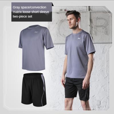 China Men's Sports Shorts Quick-Drying T-shirt Two-piece Short Sleeve Sportswear Custom Made Treatment Suit Breathable Fitness Running Clothes for sale