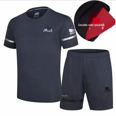 China Running Men's Football Sports Clothing Gentleman Sets Training Suit Fitness Short Sleeves Shorts Casual Wear Quick Dry Fit T-Shirt for sale