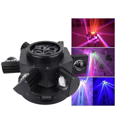 China DJ  Six Head Bee Eye Disco Laser Stage Light Dmx512 4 In1 Rgbw Moving Head Light Sound Activated Dj Equipment Disco Party Night Club for sale