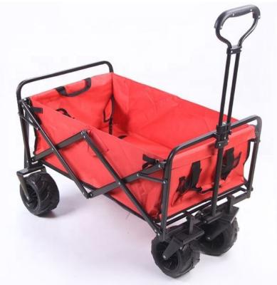 China 600d Steel Outdoor Red Folding Garden Beach Cart Easy-Carry Folding Outdoor Service Cart for sale