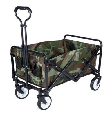 China Hot Sale 600d Steel Collapsible Easy-Transport Garden Folding Beach 4 Wheel Folding Camping Wagon for sale