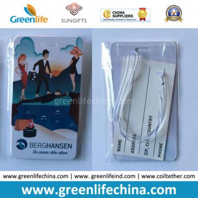 China Fashionable High Quality Plastic PVC Hard Travel Tag& Clear Strip for sale