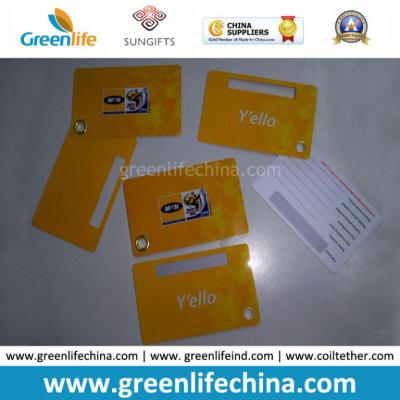 China Plastic PVC Luggage Tag in Custom Yellow Color W/Printing for sale