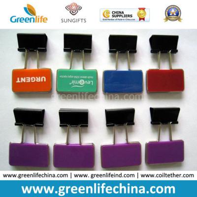 China olorful Rectangle Plastic Sheet W/Custom Logo Office Binder Clips for sale