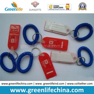 China Special Flat Light Whistle Plastic Gifts W/Customized Logo&Wrist Coil for sale