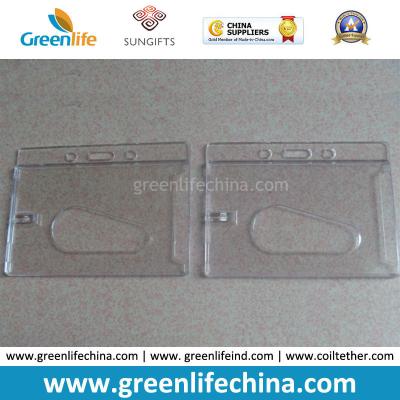 China Security Plastic Hard Enclosed ID Name Holder Clear Color for sale