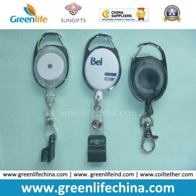 China Plastic ABS Oval Carabiner Cheap Badge Reel W/Printing Logo for sale