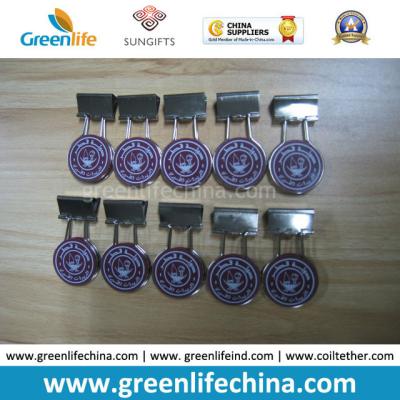 China Custom Logo on Round Panel Office Binder Clip Holders for sale