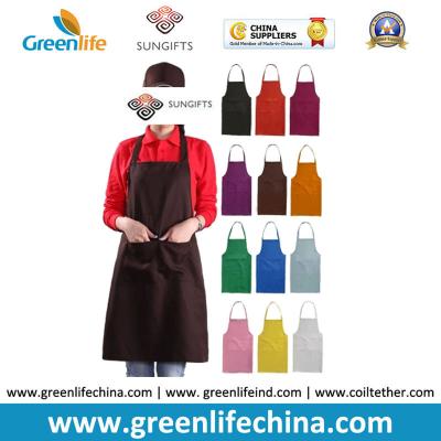 China 100%Polyester advertise apron assorted colors customized logo available for cooking clean for sale