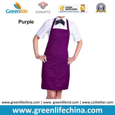 China Top quality purple apron with front proket custom printing logo for company advertisment for sale