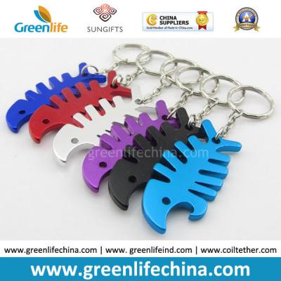 China Colorful Custom Cheap Bulk Blank Aluminum Metal Beer Keychain Bottle Opener w/Key Ring for sale