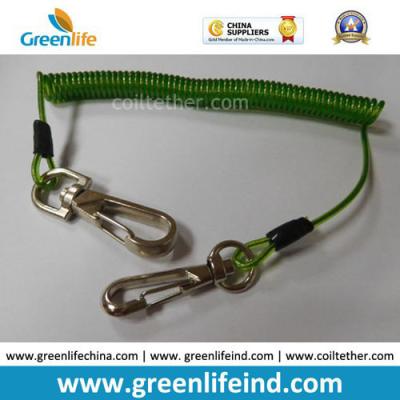 China 16cm Length Top Quality Green Tool Coiled Lanyard Holder for sale