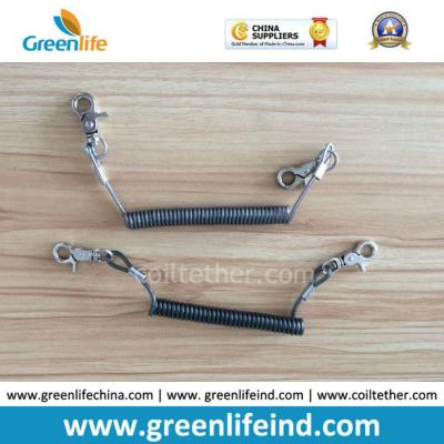 China Security Transparent Black Wire Coil Tether Retention Lanyard for sale