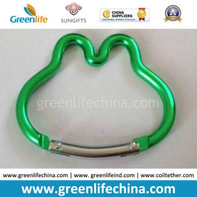 China Custom colorful aluminum metal ring rabbit head carabiners from direct Shenzhen China best price for sale