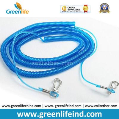 China Hot Blue Color 10m Long Spring Coiled Lanyard Fishing Accessory for sale