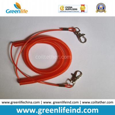 China Transparent Red Vinyl Coated Steel Coil Tether Leash Safety Rope for sale