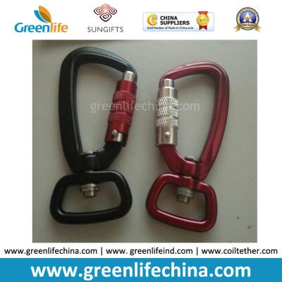 China Aircraft Aluminum Best Quality Black/Red Lockable Durable Snap Carabiner Hook Holders for sale