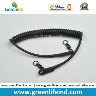 China Heavy Duty Rubber Covered Wire Coiled Lanyard for Protecting Pistol for sale