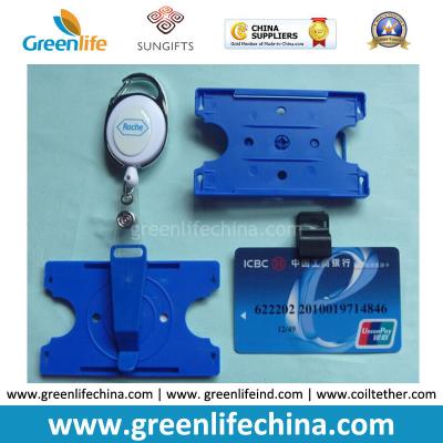 China Factory Direct Sale Fasion Cheap Hard Plastic Colourful Hard ID Card/Credit Card Holder w/Badge Reel Combo for sale