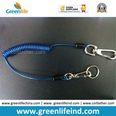 China Hot Sale Transparent Blue Spring Steel Wire Spiral Coiled Tether for sale