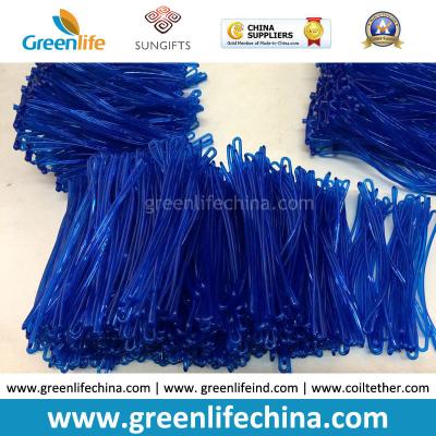 China Bright Transparent Blue 2.5x150mm Custom Travel Tag Hanging PVC Loops for sale